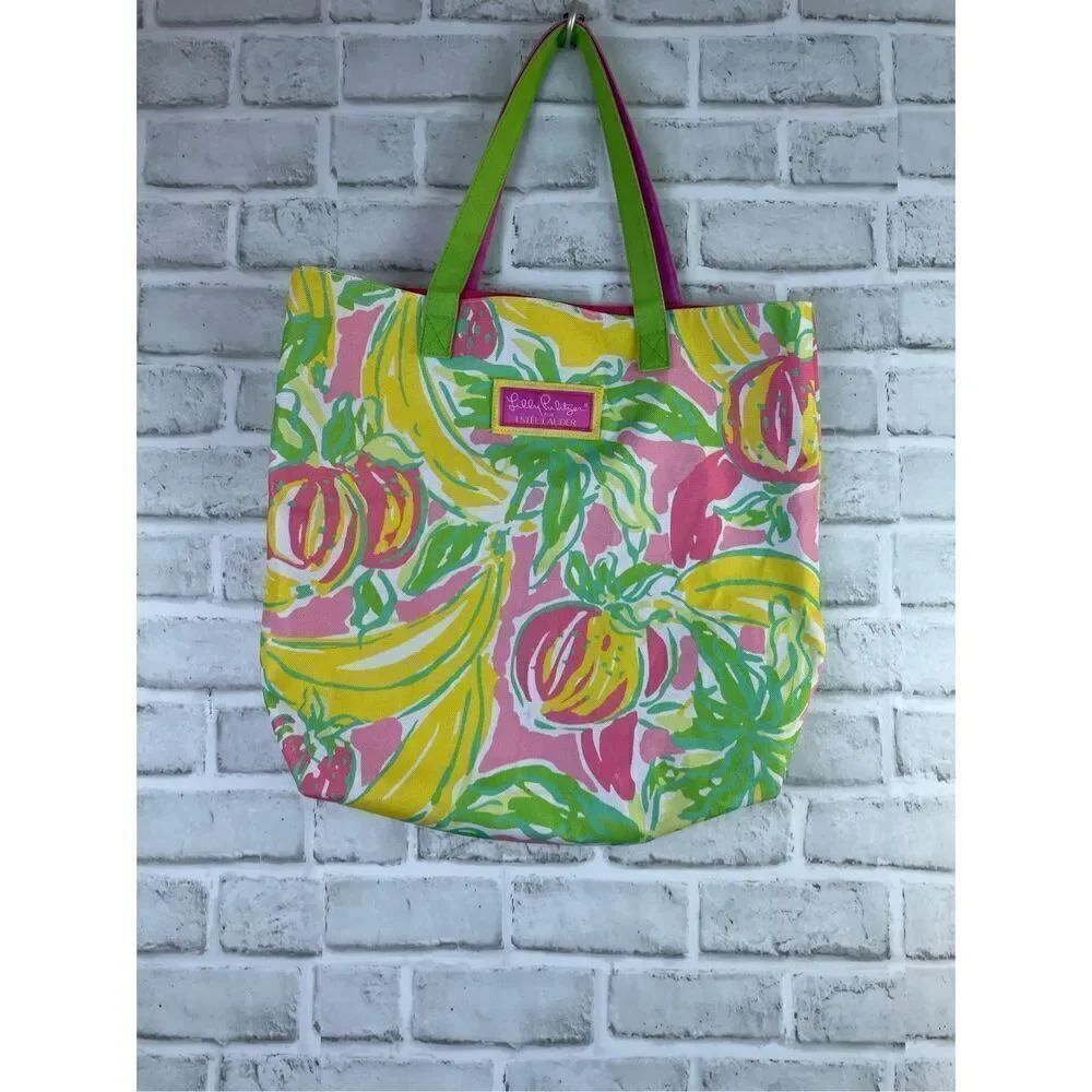 Lilly Pulitzer for Estée Lauder Beach Bag Big Tote Pastel Shade Summer Print